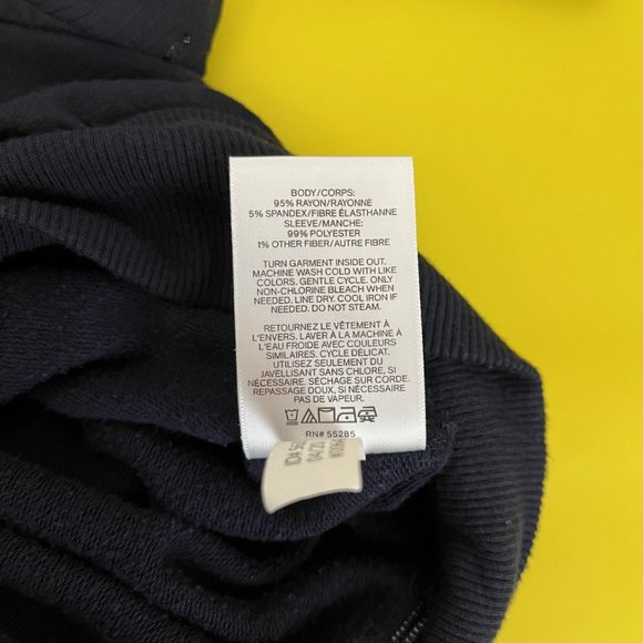 Express Sweatshirt with 3/4 length sheer sleeves, Navy, Size XS - Picture 8 of 8